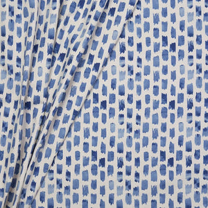 Brushstroke linen by Bethie Tricks in blue, in soft folds showing painted brushstrokes