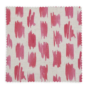 Brushstroke linen by Bethie Tricks in pink, flat sample of painted brushstrokes