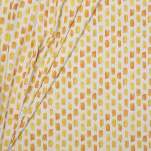 Brushstroke linen by Bethie Tricks in yellow, full repeat of painted brushstrokes