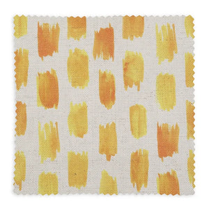 Brushstroke linen by Bethie Tricks in yellow, pattern sample of painted brushstrokes