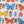 Beetle and Butterfly fabric by Seed Home Designs in red, blue and green, full repeat of watercolour beetles and butterflies