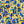 Camilla linen by Claire de Quénetain in yellow, flat sample of a hand-painted floral design