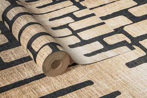 Structured Chaos wallpaper by Dami and Em Design in black and gold, roll showing a geometric design
