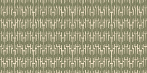 Structured Chaos linen by Dami and Em Design in olive, full repeat of a geometric design