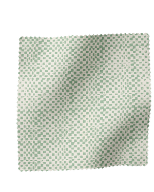 Checkers Linen Fabric in Green