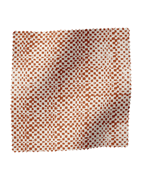 Checkers Linen Fabric in Red