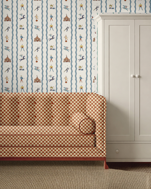 Chess Linen Fabric by Annika Reed Studio