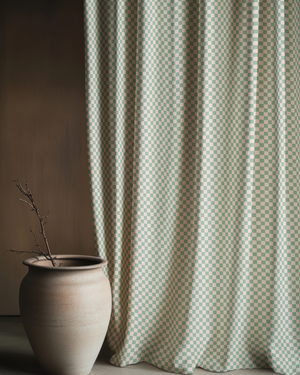 Chess Linen Fabric by Annika Reed Studio