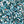 Clementine linen by Claire de Quénetain in blue, flat sample of a hand-painted floral design