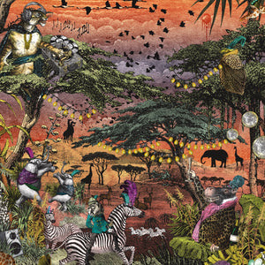 Club Safari wallpaper by Brand McKenzie in orange, close-up of a lush safari scene