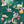 Cosmic Groove wallpaper by Brand McKenzie in dark green, pattern detail of retro figures floating in space