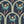 Crab Cabana wallpaper by Brand McKenzie in blue, detail of crabs under scalloped arches