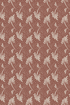 Etta wallpaper by Curate Space in red, full repeat of small floral sprigs