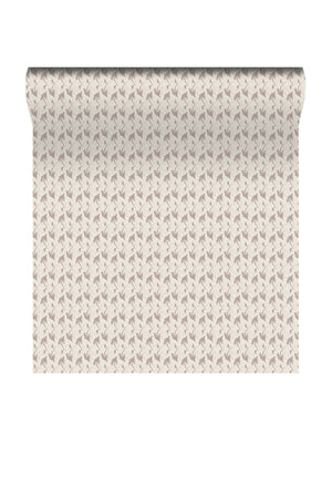 Etta wallpaper by Curate Space in soft pink, rolled length showing small floral sprigs