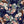 Orla wallpaper by Curate Space in midnight blue, full repeat of layered florals and foliage over a trellis