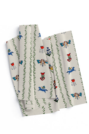 Dance Away in the Garden Linen Fabric by Annika Reed Studio