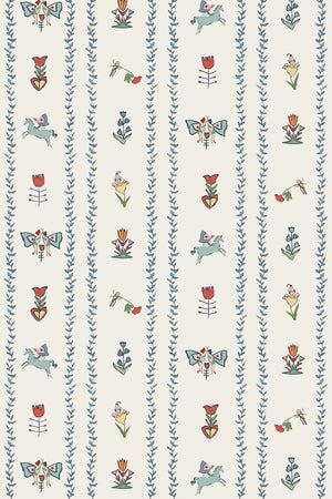 Dance Away in the Garden Linen Fabric by Annika Reed Studio