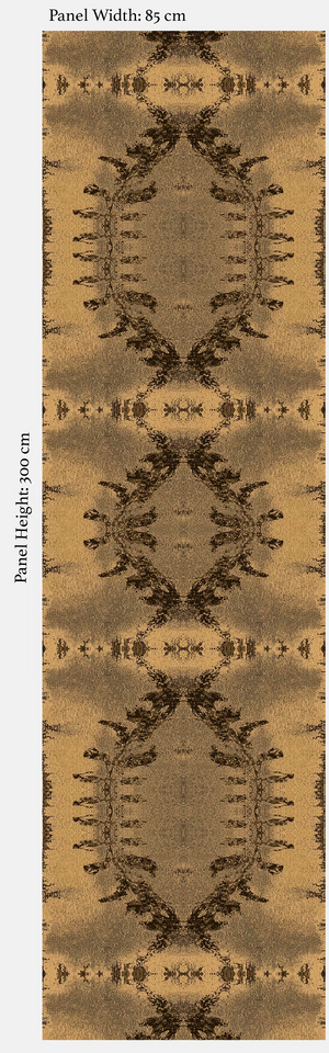 Desert Sand grasscloth by Dami and Em Design in brown and orange, full repeat of a woven design