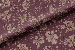 Ella velvet by Dami and Em Design in burgundy, draped, showing a large floral