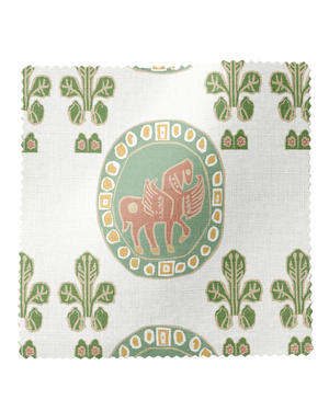 Flying Horse of the Silk Road Linen Fabric in Midday Sun