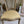 Folly linen by Parker and Jules in mustard, sunburst medallions on an upholstered chair