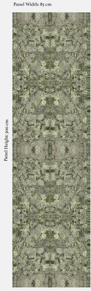 Green grasscloth by Dami and Em Design in white, full repeat of a woven design