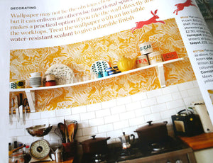 Harvest Hare wallpaper by St. Jude's in white, style sheet showing hares among grasses