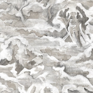 Hidden Clouds wallpaper by Brand McKenzie in grey, close-up of clouds with hidden animals