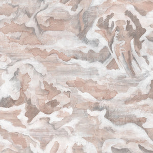 Hidden Clouds wallpaper by Brand McKenzie in pink, detail of clouds with hidden animals