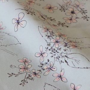 Hydrangea Paniculata in Soft Grey fabric by Seed Home Designs in grey, full repeat of hydrangea flower heads