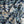 Indigo Itajime velvet by Tatie Lou in blue, draped, showing itajime shibori folds (alternate view)