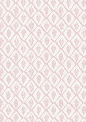 Jaipur wallpaper by Annika Reed in pink, full repeat of block-print medallions