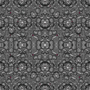 Jewelled Orchard velvet by Dami and Em Design in black, full repeat of a jewelled ornamental pattern