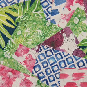 Jungle linen by Bethie Tricks in green, close-up of jungle leaves