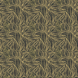 Agnes Lustre velvet by Tatie Lou in black and gold, full repeat of swirling wave lines