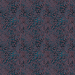 Leopard wallpaper by Tatie Lou in burgundy, flat sample of a leopard-spot print