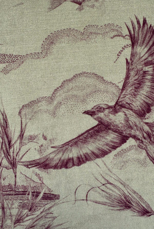 Lyons Den velvet by Victoria Sanders in pink, pattern detail of a hot-air balloon and safari toile