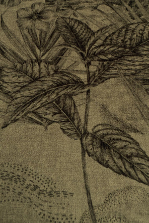 Lyons Den velvet by Victoria Sanders in brown, close view of a hot-air balloon and safari toile