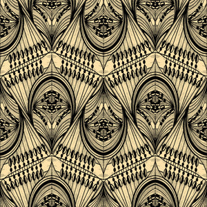 Manilva Garden velvet by Dami and Em Design in beige, flat sample of an art deco garden design