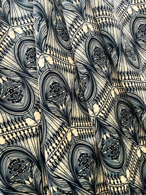 Manilva Garden velvet by Dami and Em Design in beige, pattern sample of an art deco garden design