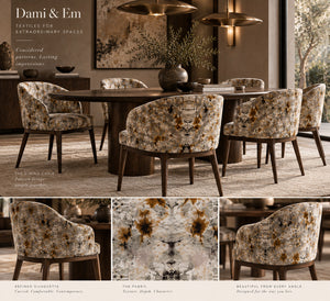 Ashed Marble velvet by Dami and Em Design in grey, product sheet showing a marbled design