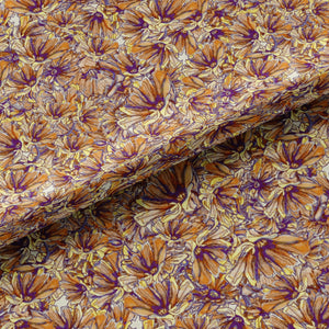 Mystical Forest Midnight Meadows velvet by Dami and Em Design in black and orange, full repeat of a forest of flowers