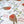 Organic Turn of the Seasons Robin linen by Seed Home Designs in orange and green, draped, showing robins among foliage