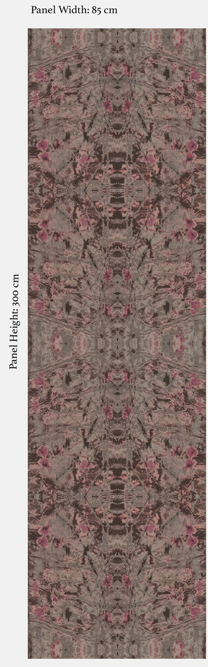 Pale Rose Marble grasscloth by Dami and Em Design in pink and brown, full repeat of a marble design