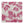 Paperflower linen by Bethie Tricks in pink, full repeat of painted paper flowers