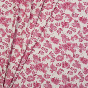 Paperflower linen by Bethie Tricks in pink, flat sample of painted paper flowers