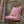 Paperflower linen by Bethie Tricks in pink, painted paper flowers made into a cushion