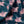 Pegasus linen by Annika Reed in navy and pink, draped close-up of winged horses (alternate view)