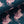 Pegasus linen by Annika Reed in navy and pink, full repeat of winged horses (alternate view)