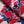 Pink and Blue linen by Bethie Tricks in pink and blue, in soft folds showing painted blooms
